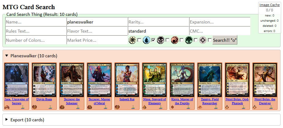 Standard Planeswalkers